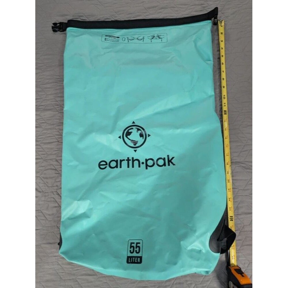 Earth Pak 55L Original Series Waterproof Dry Bag Backpack Light Blue Seafoam